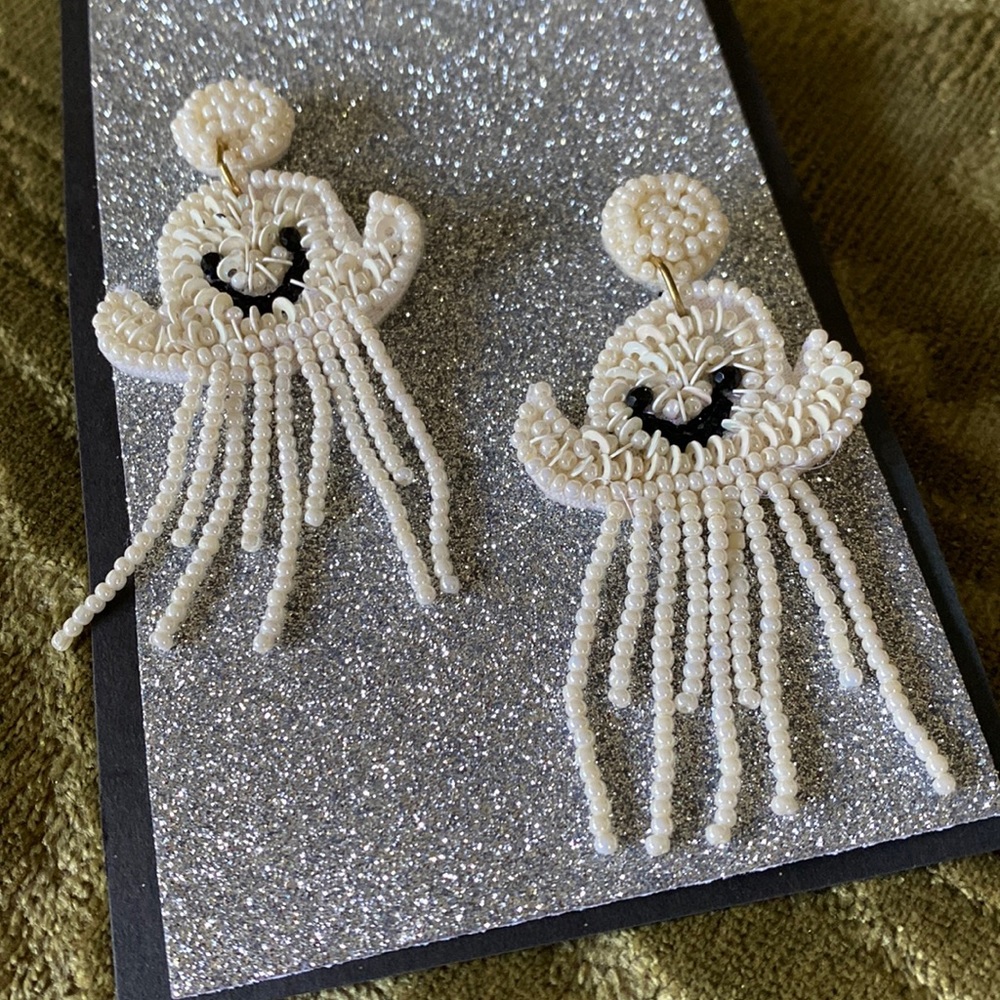 Ghost Seed Bead Earrings